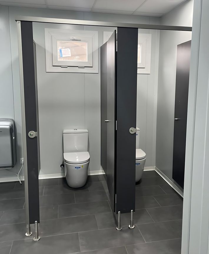 WC en vestuario prefabricado modular 