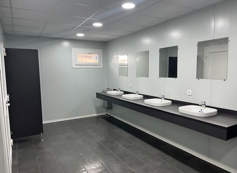 Lavabos para vestuario prefabricado modular
